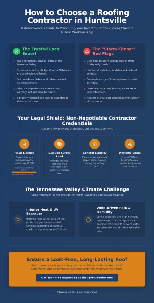 How to Choose a Roofing Contractor in Huntsville: A 2026 Homeowner’s Guide
