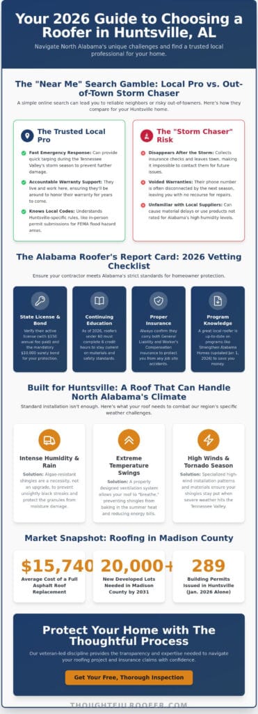 Near Me Roofing: How to Find a Reliable Huntsville Contractor in 2026