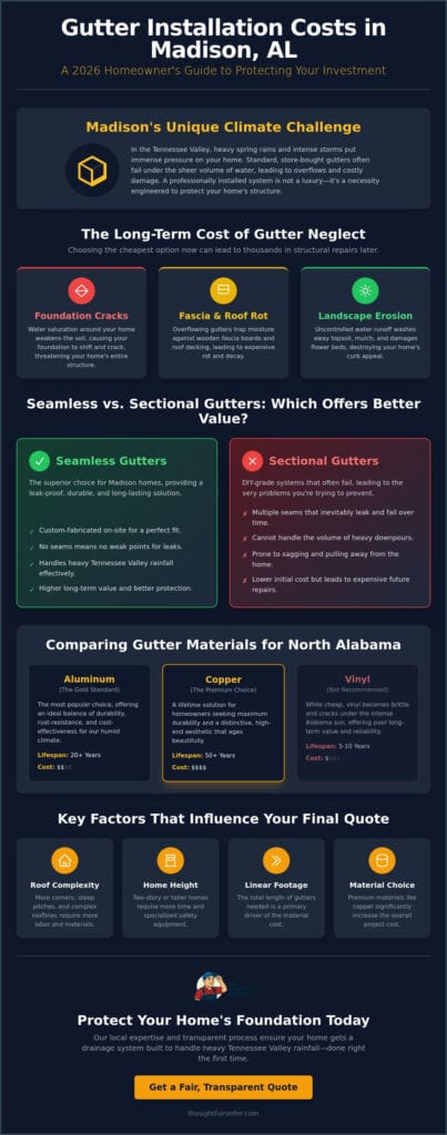 Gutter Installation Cost in Madison, AL: 2026 Homeowner’s Price Guide