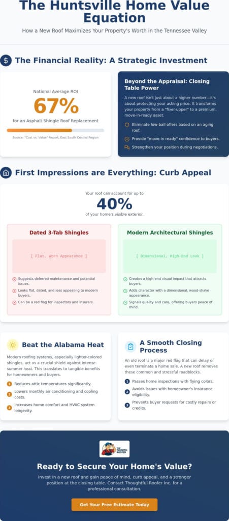 How a New Roof Increases Home Value in Huntsville: The North Alabama ROI Guide