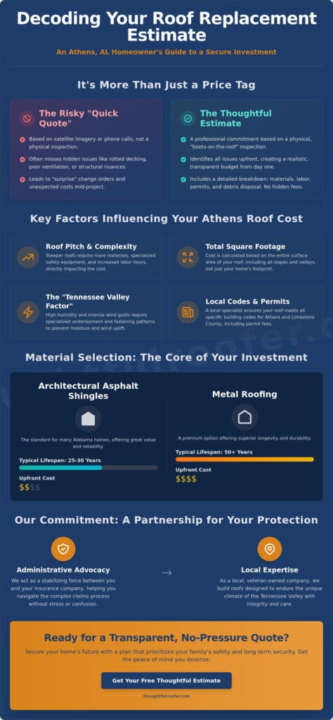 Roof Replacement Estimate in Athens, AL: A Thoughtful Homeowner’s Guide