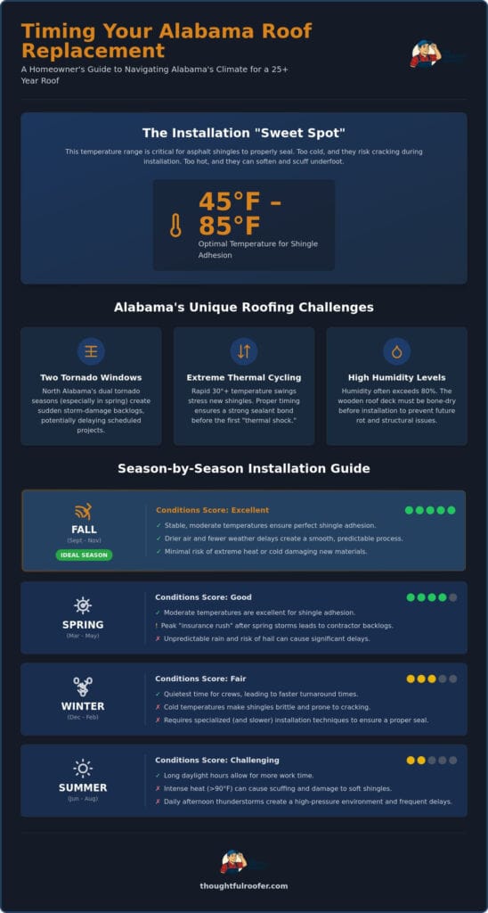 Best Time of Year for Roof Replacement in Alabama: The 2026 Homeowner’s Guide