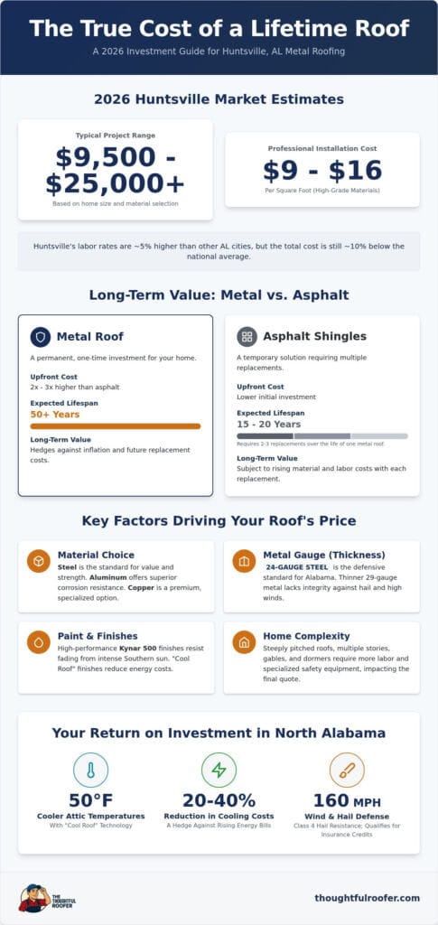 Cost of Metal Roof in Huntsville, AL: 2026 Pricing & Investment Guide