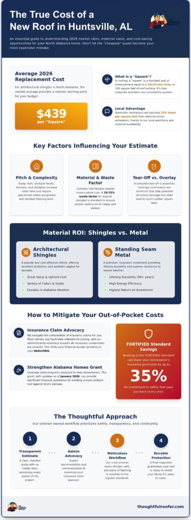 Cost of Roof Replacement in Huntsville, AL: 2026 Homeowner Pricing Guide
