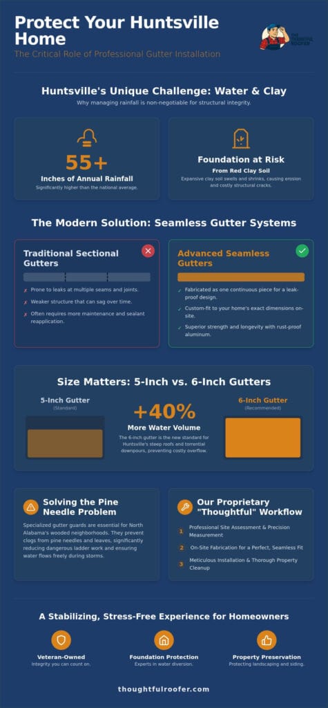 Gutter Installation in Huntsville, AL: The Homeowner’s Guide to Foundation Protection