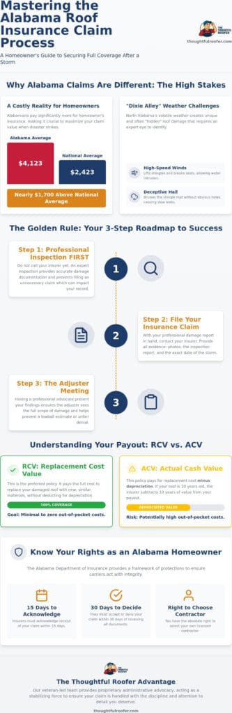 Roof Insurance Claim Process in Alabama: The 2026 Homeowner’s Guide