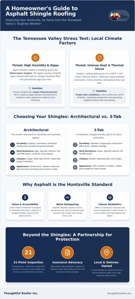 Asphalt Shingle Roofing in Huntsville, AL: The Homeowner’s 2026 Guide