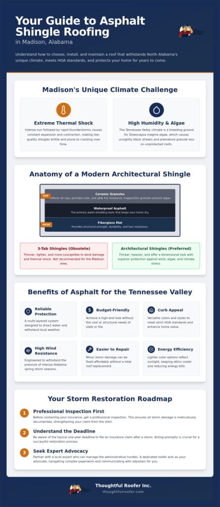 Asphalt Shingle Roofing in Madison, AL: The Homeowner’s Guide to Quality and Protection
