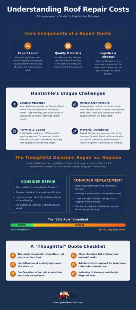 Cost of Roof Repair in Huntsville, AL: 2026 Homeowner’s Price Guide
