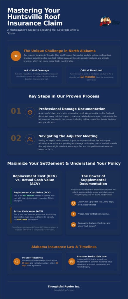 Roof Insurance Claim Process in Huntsville: The Thoughtful Homeowner’s Guide (2026)