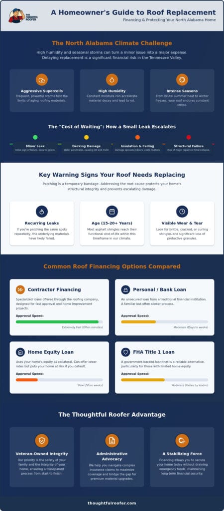 Roof Replacement Financing: A Homeowner’s Guide to Affording Protection in North Alabama