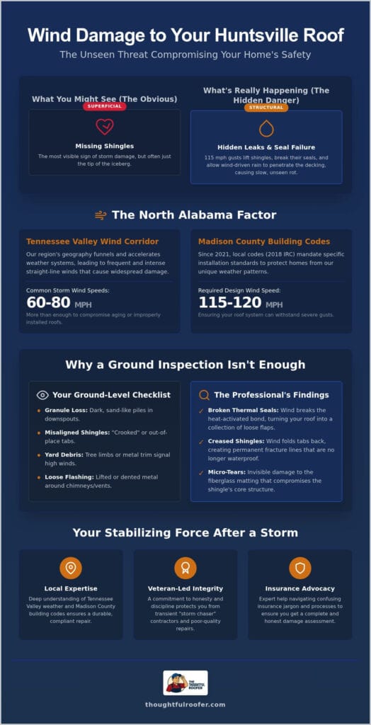 Wind Damage Roof Repair in Huntsville, AL: A Homeowner’s Recovery Guide