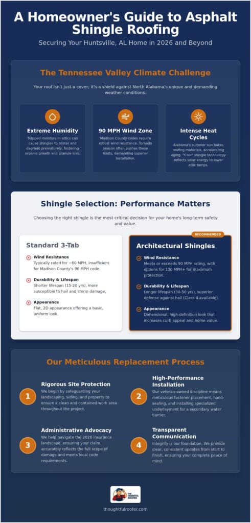 Asphalt Shingle Roof Replacement in Huntsville, AL: The 2026 Homeowner’s Guide