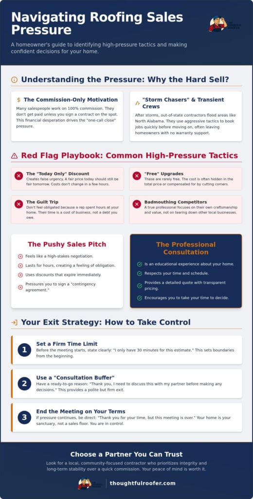 Handling Pushy Roofing Salesmen: Stress-Free Estimates