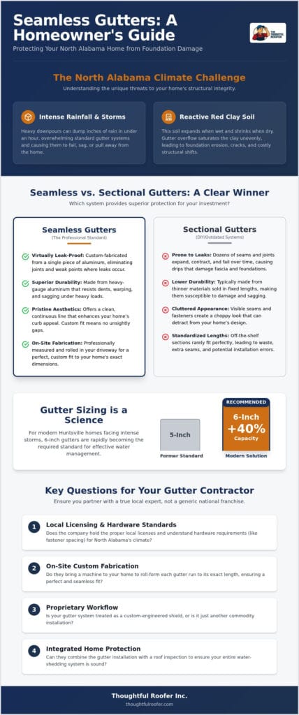 Finding a Reliable Seamless Gutter Company Near Me: The 2026 Huntsville Homeowner’s Guide