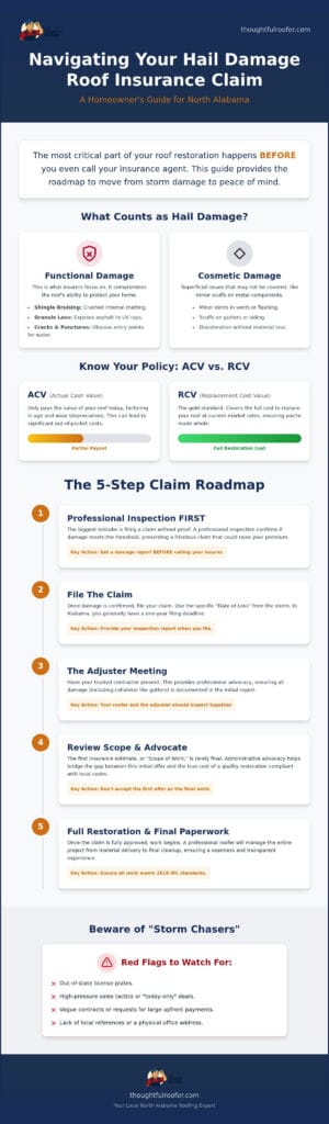 Hail Damage Roof Insurance Claim Process: The North Alabama Homeowner’s Guide (2026)